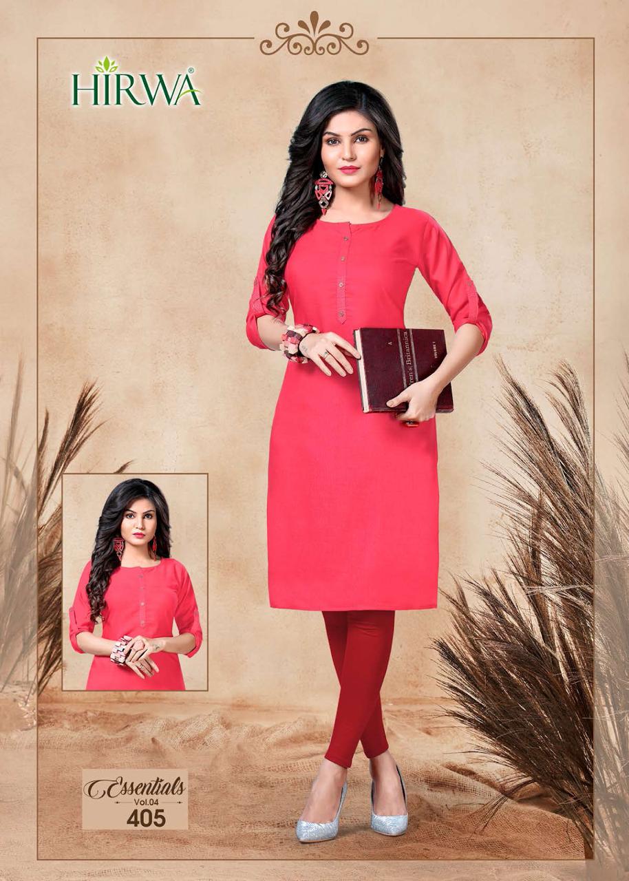 Hirwa Essential 4 Fancy Stylish Casual Wear Cotton Kurti Collection
